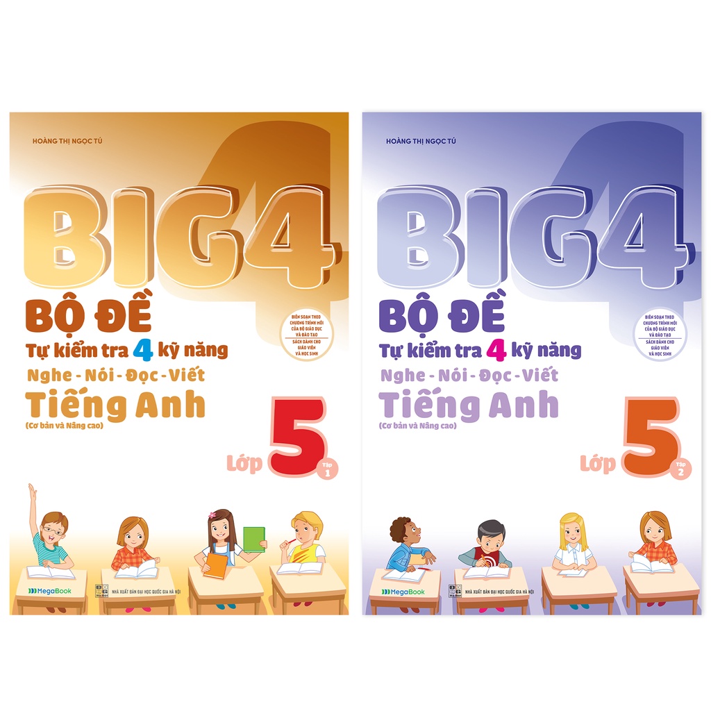Sách Combo Big 4 Bộ Đề Tự Kiểm Tra 4 Kỹ Năng Nghe – Nói – Đọc – Viết  Tiếng Anh Lớp 5
