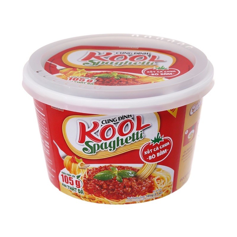 ⚡Date mới⚡ Mì trộn Cung Đình Kool Sườn nướng/ Trứng muối/ Spaghetti tô 105g