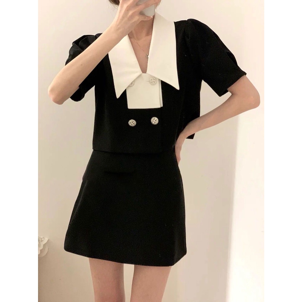 Bộ Đầm Đen Thời Trang Mùa Hè 2022 Dành Cho Nữ