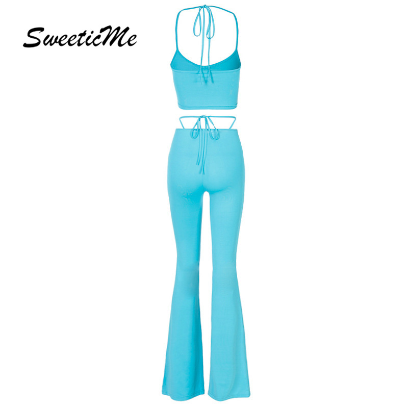Set Áo Croptop + Quần Thiết Kế Mới Xinh Xắn Thời Trang Dành Cho Nữ