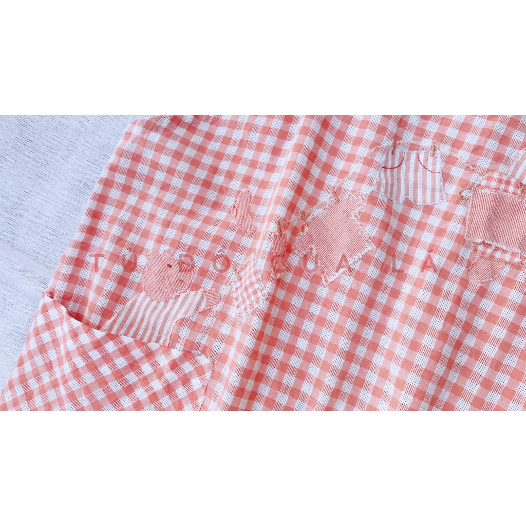 Hàng si Yếm tạp dề kẻ caro xinh xắn, khăn bandana