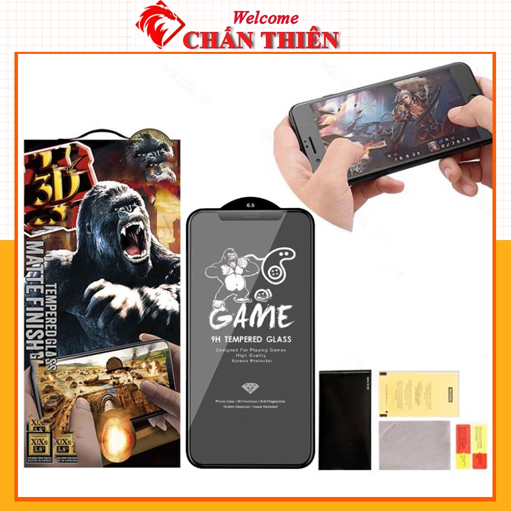 Kính cường lực chống vân tay iphone 14 pro max 7 8 Plus Xs Xr 11 13 Pro max Xsmax 12 Pro max full màn nhám [WK-Game]