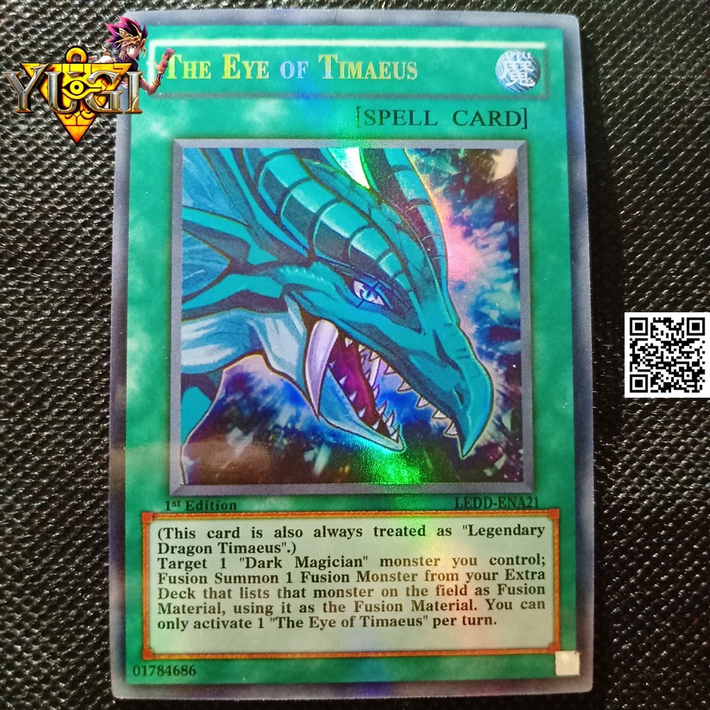 Bài yugi oh The Eye Of Timaeus lá ma thuật có tem bạc phản quang lá hiệu ứng phản quang TẶNG Sleeves bọc bài 1458 D2 50