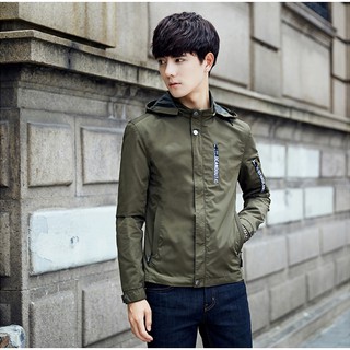 ÁO KHOÁC DÙ NAM 2 LỚP CÓ NÓN THÁO RỜI CAO CẤP AKD24-RÊU