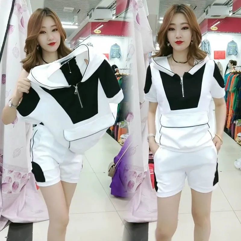 Set đồ thể thao ngắn tay dáng rộng phong cách Hàn Quốc thời trang dành cho nữ
