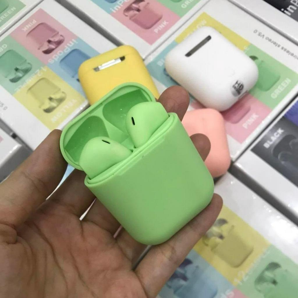 Tai nghe Bluetooth In-Pods 12 không dây pin trâu, cảm ứng, định vị, đổi tên, đàm thoại BH 01 tháng