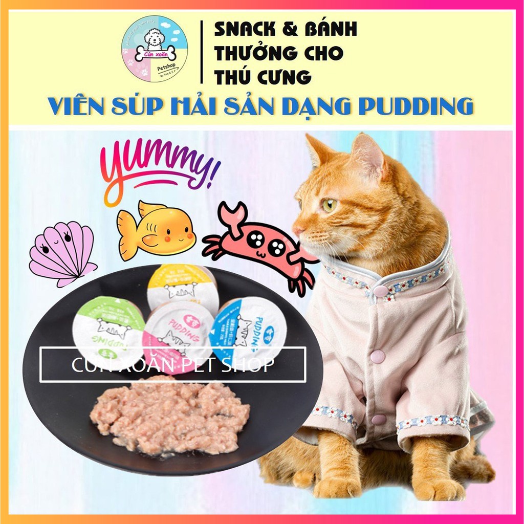Súp cho mèo vị hải sản Pipitao dạng viên pudding (Hũ 25gr)