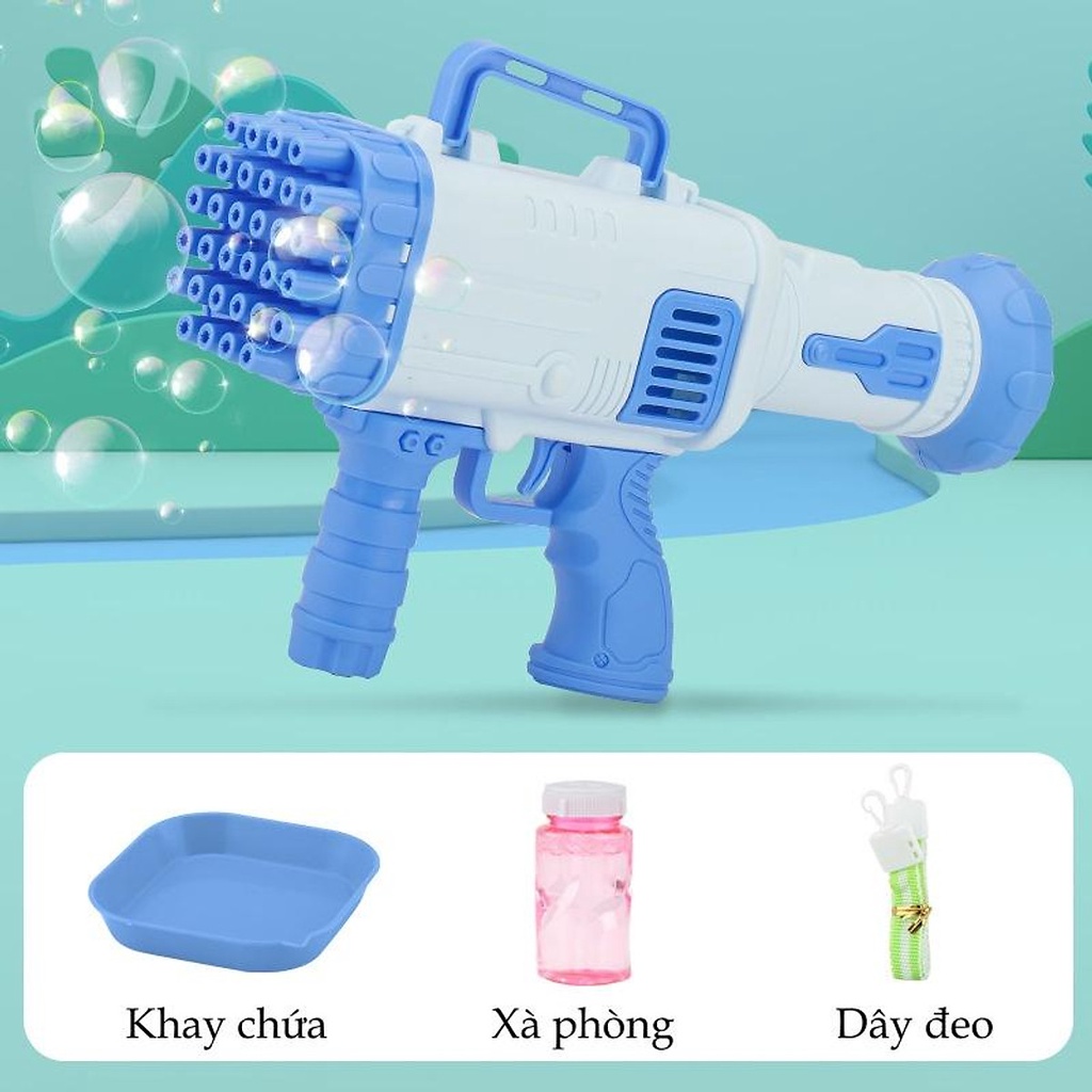 Súng bắn bong bóng xà phòng Freeship Máy bắn bong bóng 32 nòng siêu mạnh – Đồ chơi cho bé trai bé gái – Đồ chơi trẻ em