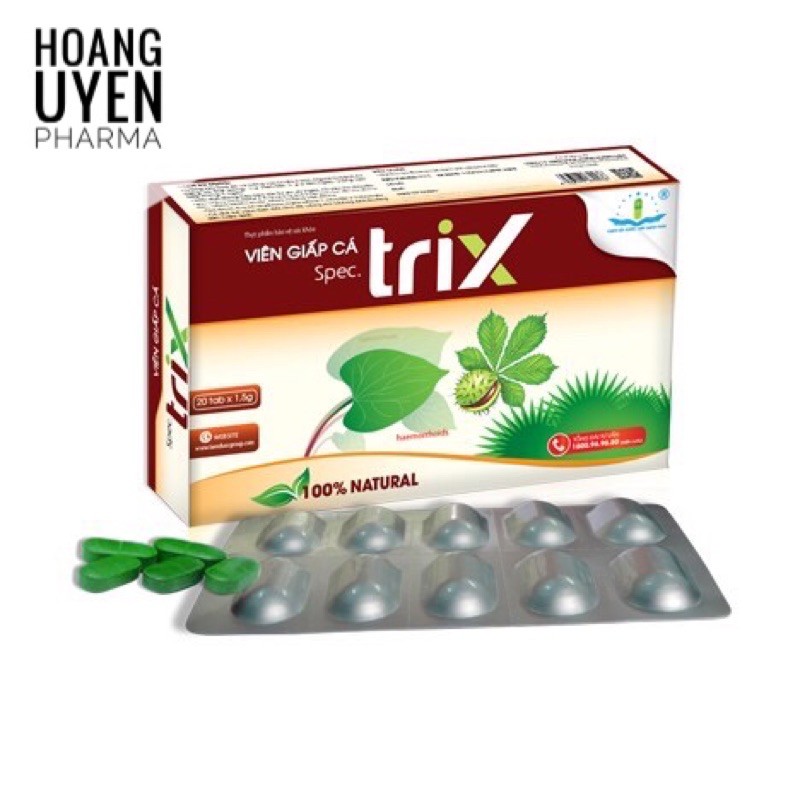 Viên giấp cá Spec Trix - Hộp 20 viên - cắt nhanh cơn trĩ cấp