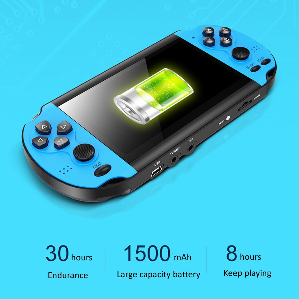 Máy chơi game cầm tay X7 cao cấp 900 game bộ nhớ 8GB - Màn Hình 4.3 Inch, Hỗ Trợ Nghe Nhạc, Xem Phim, Đọc Sách,Tải Game