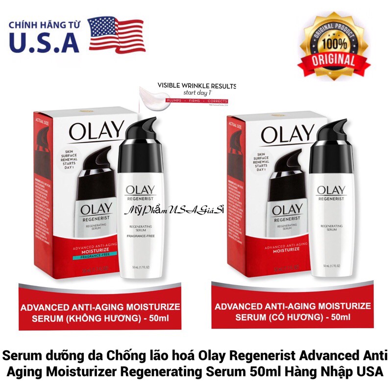 Serum dưỡng da Chống lão hoá Olay Regenerist Advanced Anti Aging Moisturizer Regenerating Serum 50ml Hàng USA