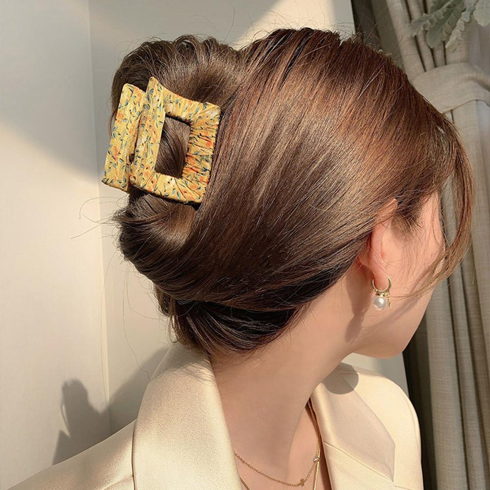 Kẹp Tóc Cá Mập Hình Vuông Lớn Lấp Lánh Cho Nữ