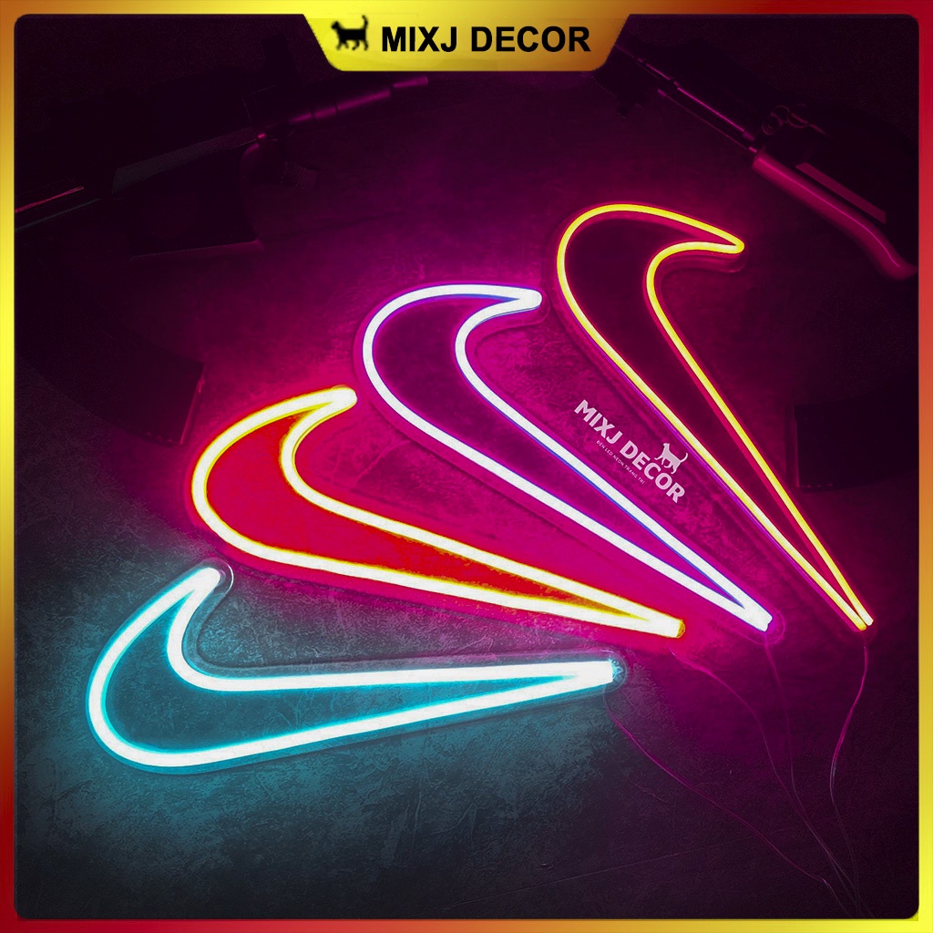 Đèn led Neon | Hình logo Nike | 16x32cm | Decor phòng ngủ | Đèn ngủ để bàn | Quà Tặng Cực Chất - MIXJ