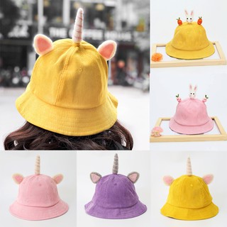 Mũ Nón Maruko 3D Rộng Vành Nhiều Kiểu Sừng Nhọn Unicorn Bucket Hat