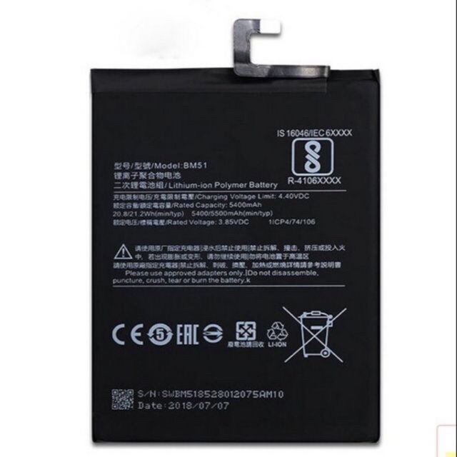 Pin thay thế cho Xiaomi Mi Max 3 (BM51) ZIN Mới. Bảo hành 3 tháng