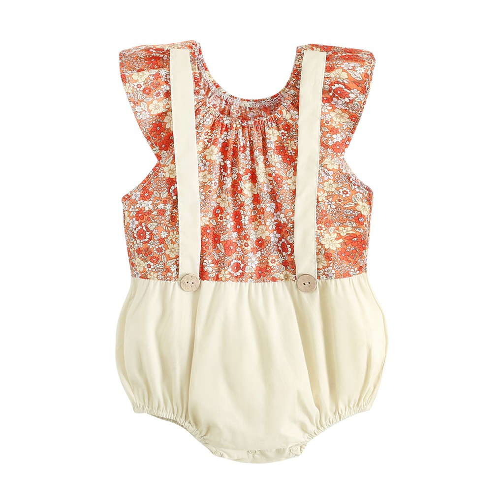 Áo Liền Quần Sanlutoz Làm Bằng Cotton Thiết Kế Không Tay Họa Tiết Hoa