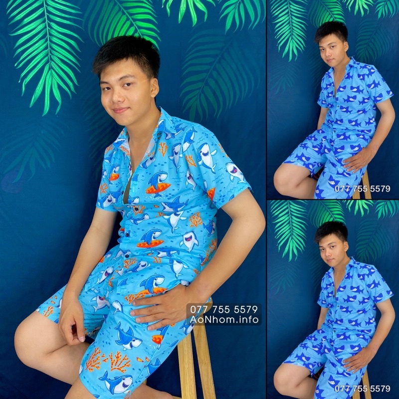 Bán Lẻ và Bán Nguyên Set (Đủ Bộ Áo và Quần) - Cá Mập, Cá Mập Xanh, Cá Mập San Hô, Baby Shark, Cá 7 Màu