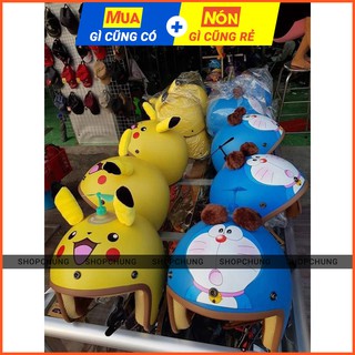 [Rẻ Số Zách] Mũ bảo hiểm 3/4 Pikachu-Doremon-Gấu