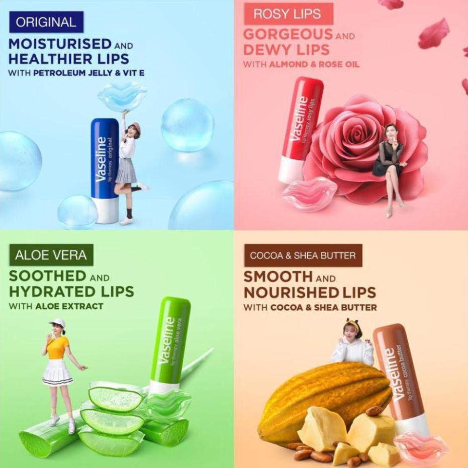 [SALE SẬP SÀN] Son Dưỡng Môi Vaseline Dạng Thỏi Original 4.8g Lip Therapy Original FREESHIP TOÀN QUỐC