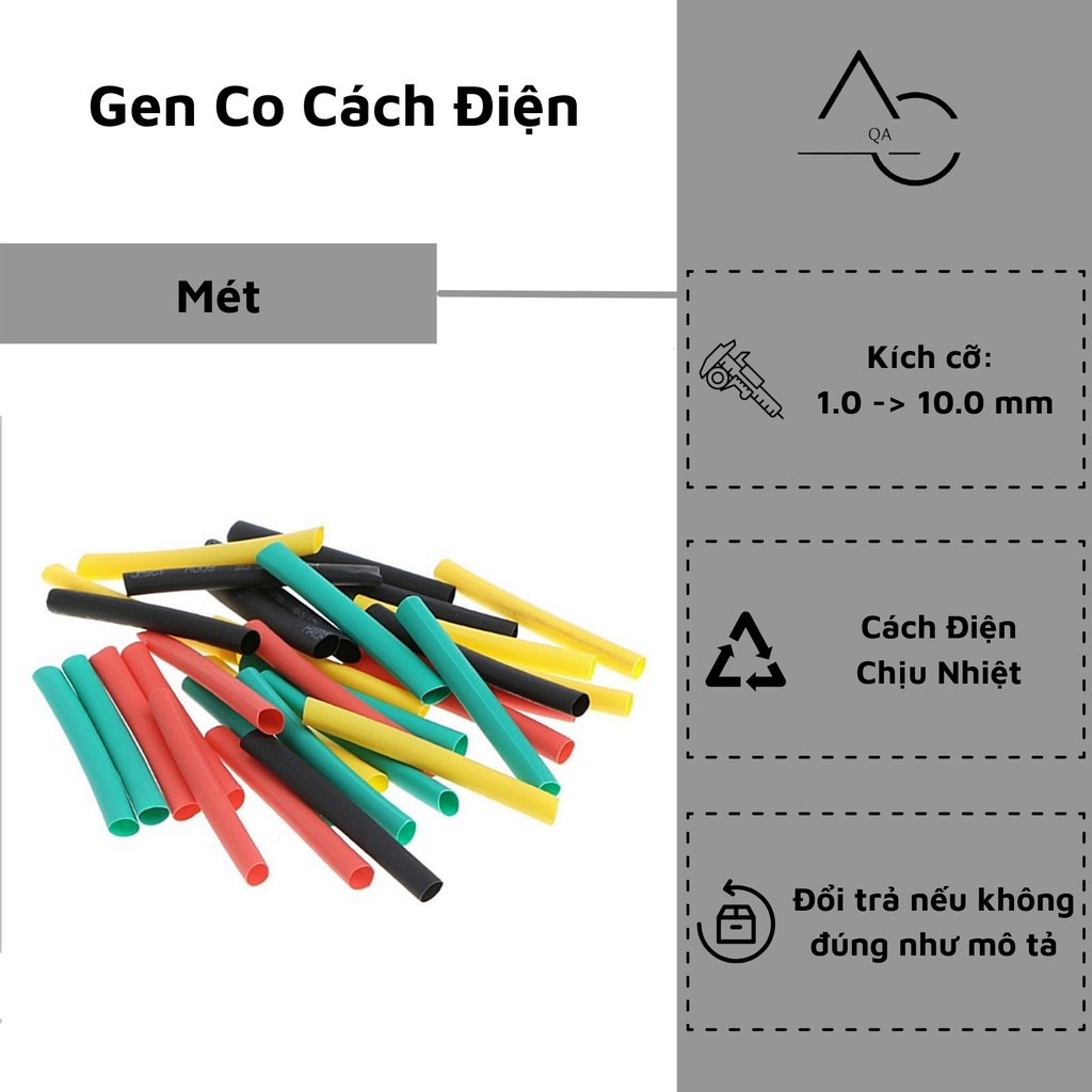 Gen Co Nhiệt Cách Điện  1 Mét Ống Gen Cách Điện Cách Nhiệt Bọc Pin
