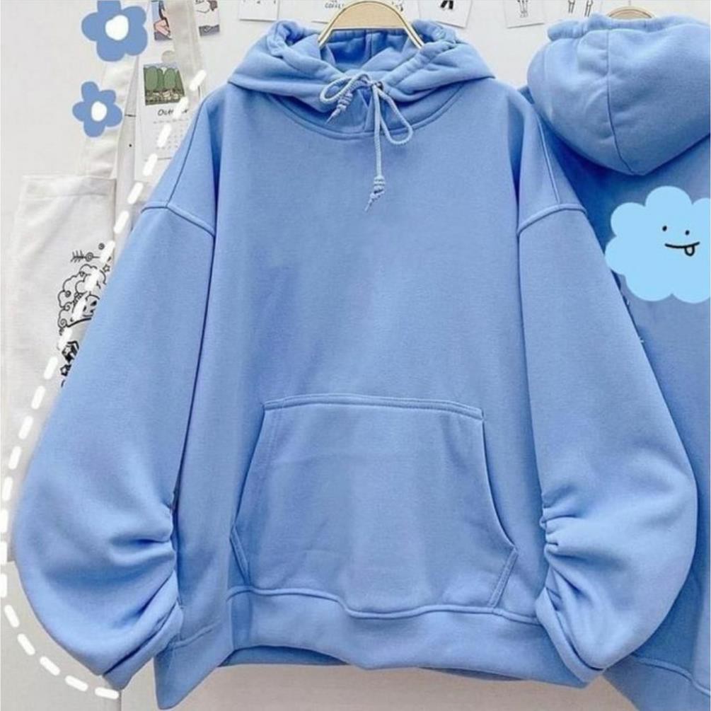 ÁO HOODIE BASIC MÀU XANH BIỂN NHẠT UNISEX
