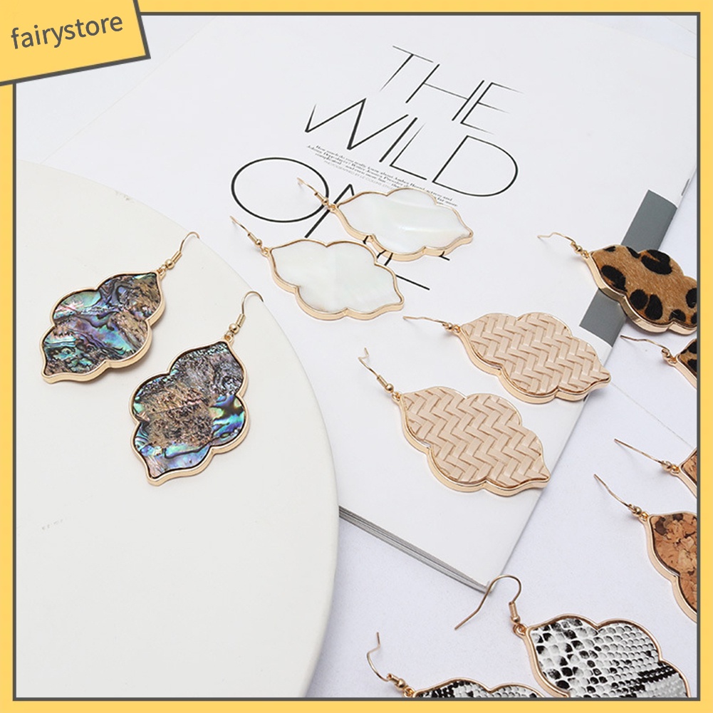 Bông Tai Mặt Tròn Họa Tiết Da Báo Thời Trang Cho Nữ