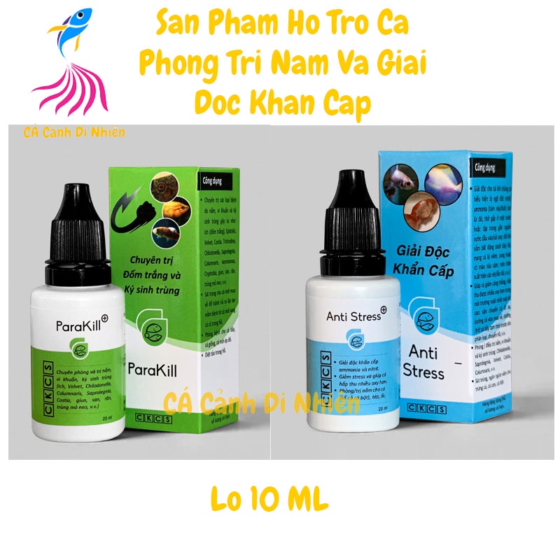 ParaKill & Anti Stress Dưỡng cá và phòng các loại nấm cho cá cảnh lọ 20 ML