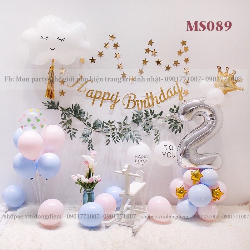 Set sinh nhật hàn quốc gam pastel nhẹ cho bé