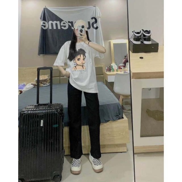 Quần suông trơn lưng cao