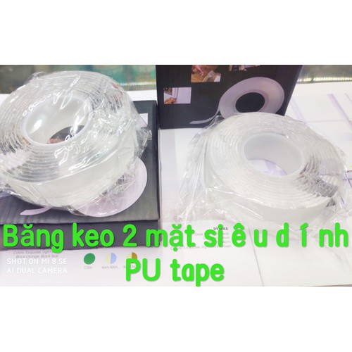 Keo 2 mặt siêu dính dài 2 mét bản 3F - PU tape (hàng xịn)