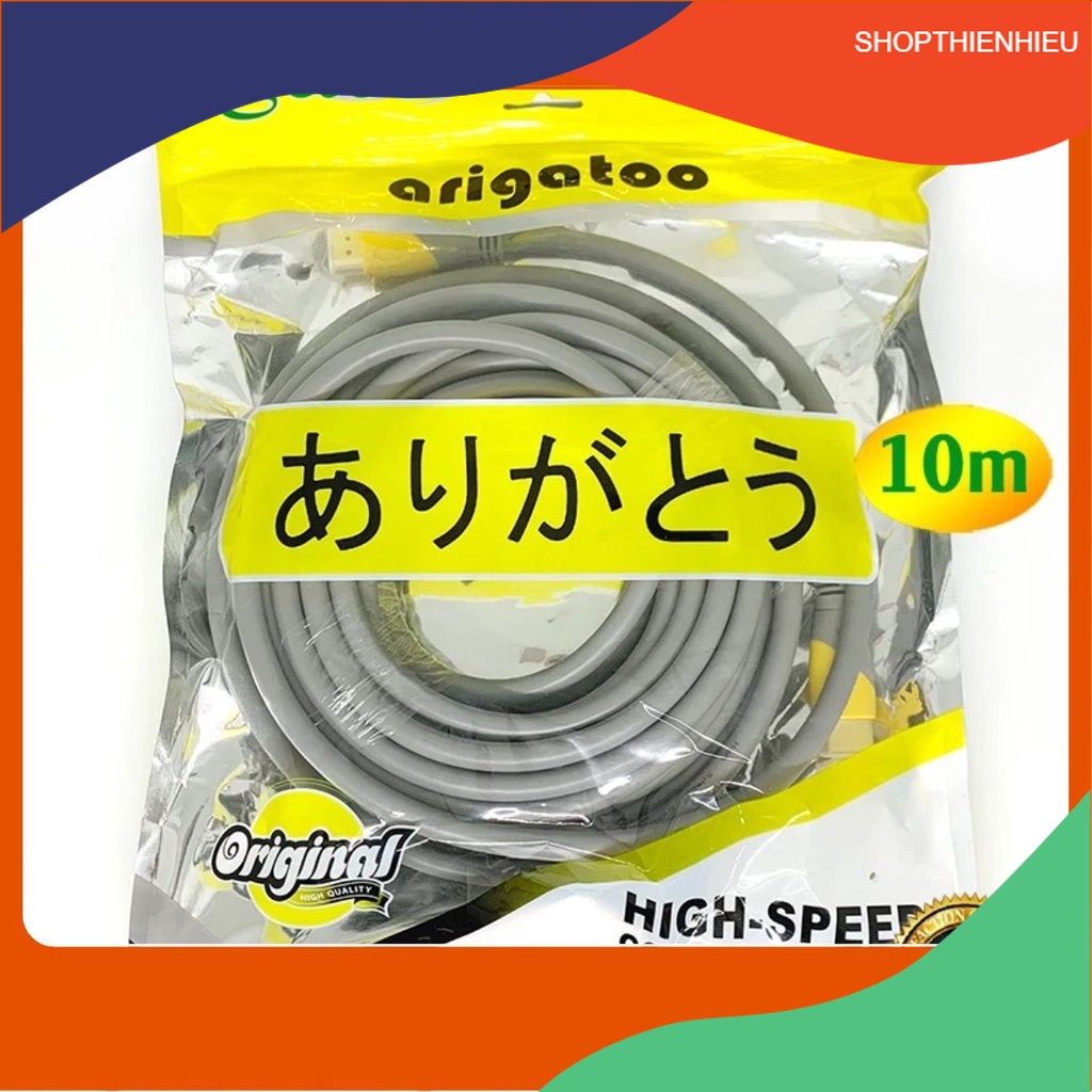 Dây cáp HDMI ARIGATO HDTV 4K*2K (19+1) 10M lõi đồng chuẩn xịn Full HD 1080p