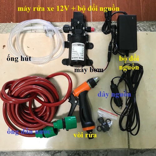 Bộ Máy Bơm Áp Lực Xịt Rửa Xe, Vệ sinh máy lạnh Mini ( Có nguồn) V1S NTA