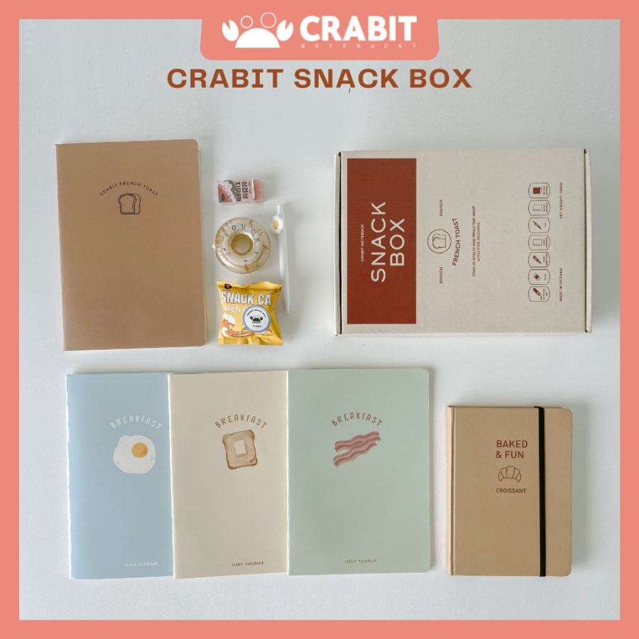 Crabit Snack Box - Bộ Sổ, vở, bút, tẩy cho năm học mới