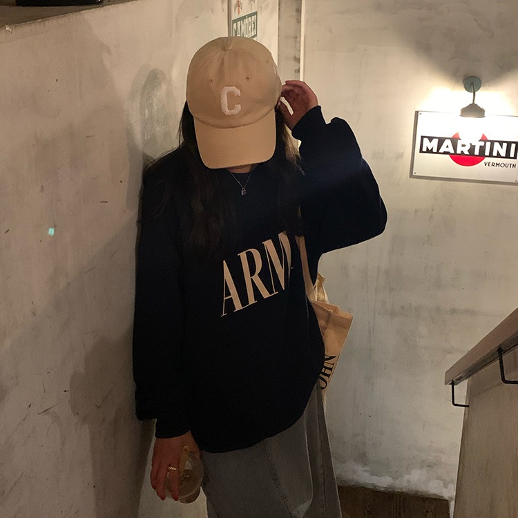 SUXI Áo Nỉ Nữ Dài Tay Cổ Tròn Thời Trang Hàn