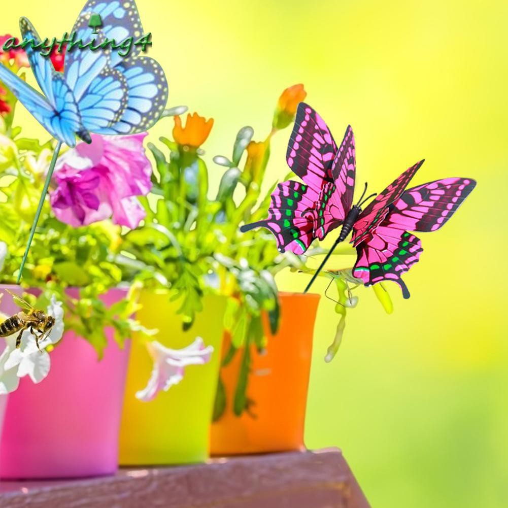 Set 4 con bướm giả 3D bằng PVC trang trí vườn cây