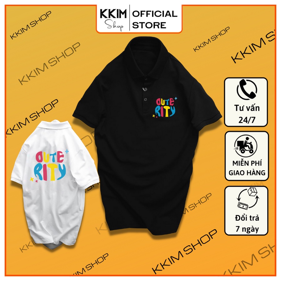 Áo Polo OUTERITY, Full Size Nam Nữ, áo thun có cổ trắng, đen, cổ trụ Unisex chất Thun Cá Sấu Poly Thái KKimshop