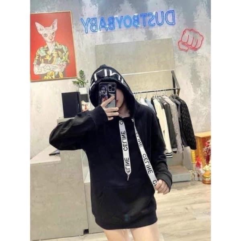 Áo hoodie ce.line dây chữ bản to