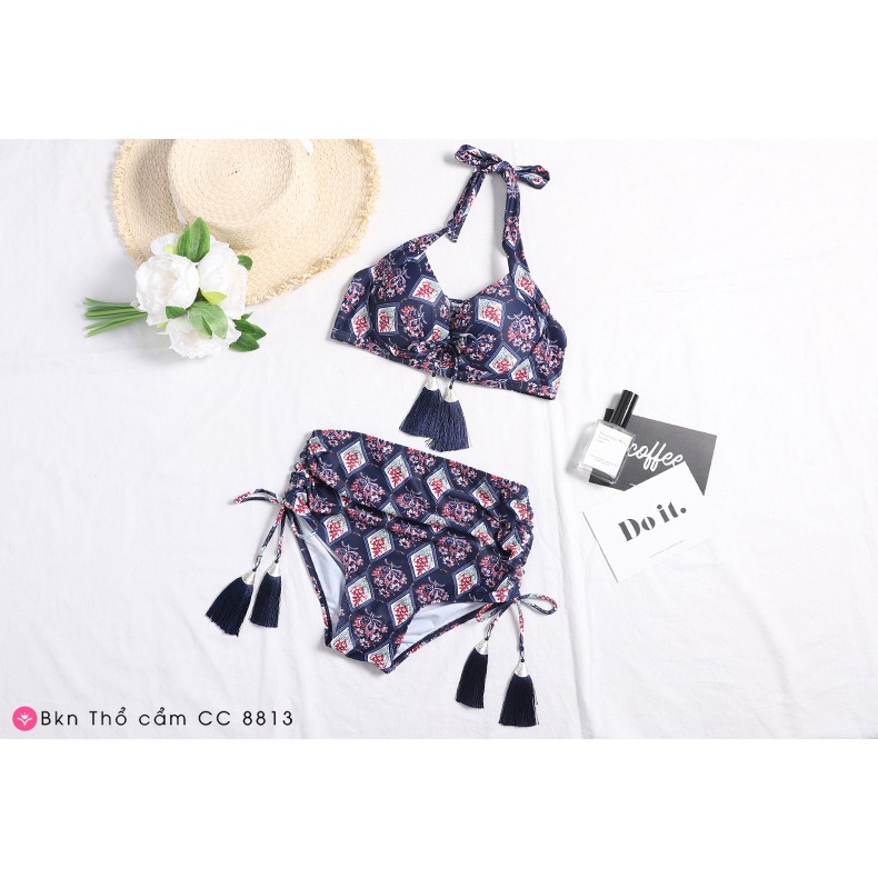 Bikini 2 mảnh thổ cẩm XINH XẮN kèm khăn choàng cao cấp