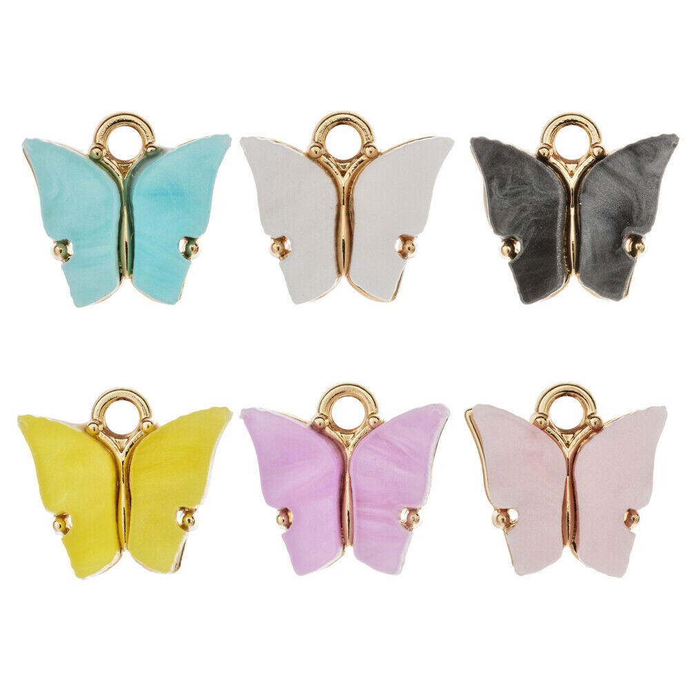 Set 10 charm làm mặt dây chuyền hình cánh bướm xinh xắn