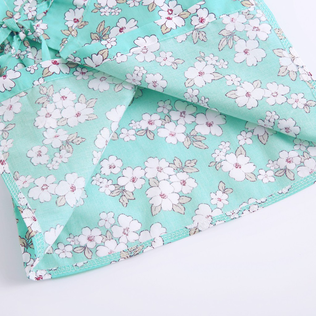 Bộ Quần Áo Sanlutoz Bằng Cotton Họa Tiết Bông Hoa Tay Ngắn Thời Trang Mùa Hè Cho Bé Gái