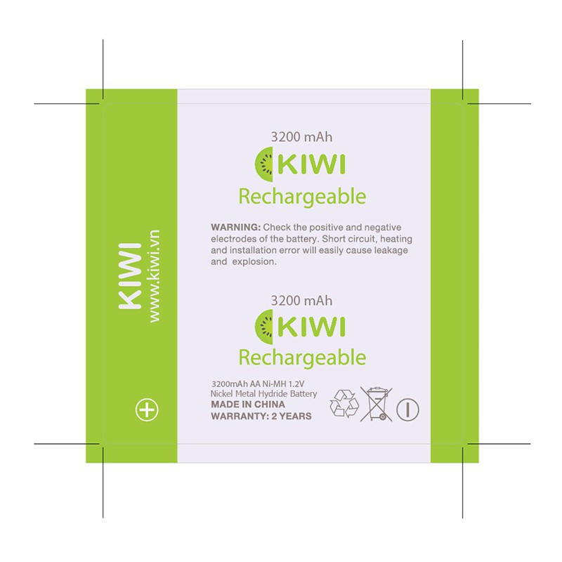 Pin sạc Kiwi Ni-MH AA vỉ 4viên 3300mAh Rechargeable