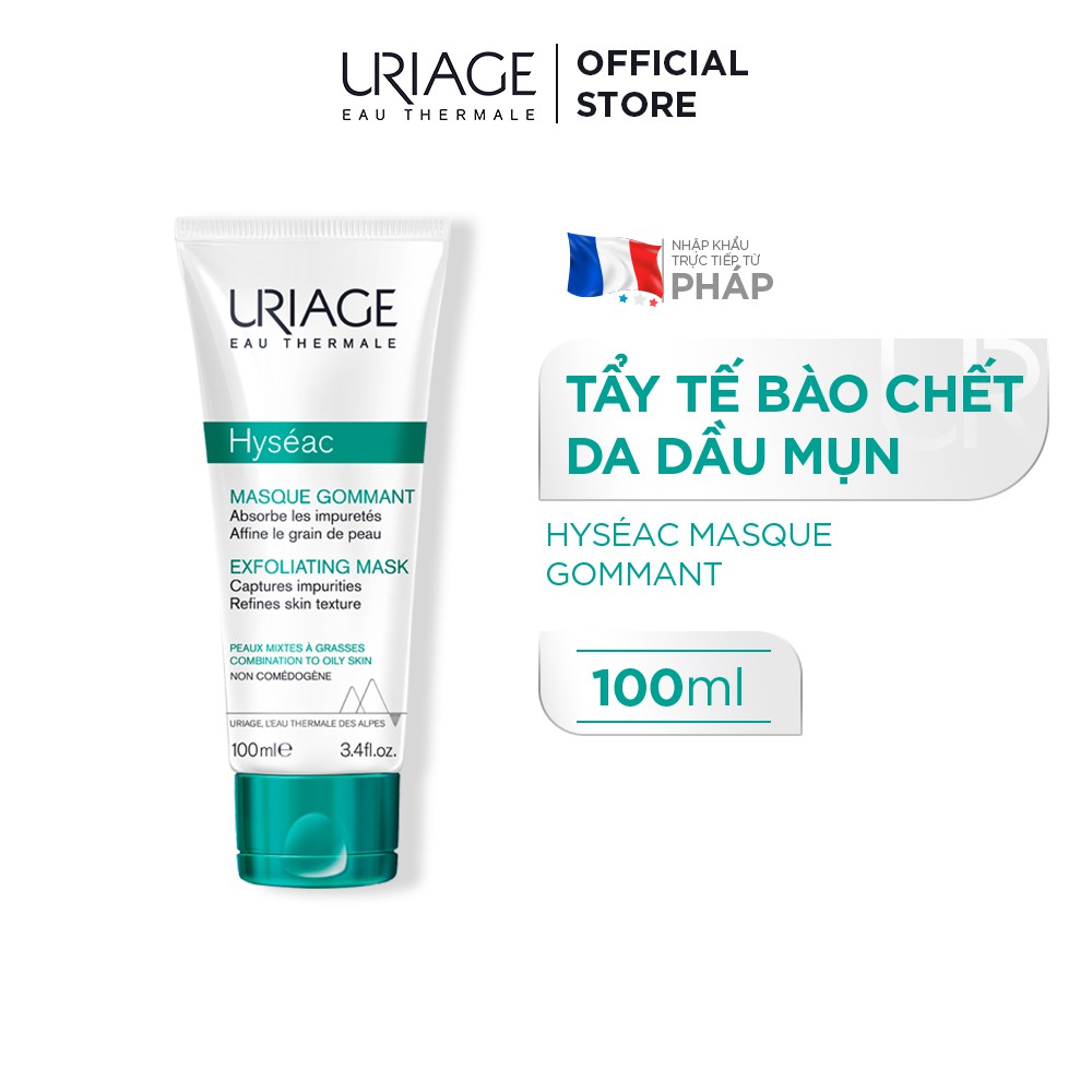 Mặt nạ, tẩy tế bào chết dành cho da dầu, da mụn, hỗ trợ dưỡng da, ngăn ngừa mụn URIAGE HYSÉAC MASQUE GOMMANT 100ML