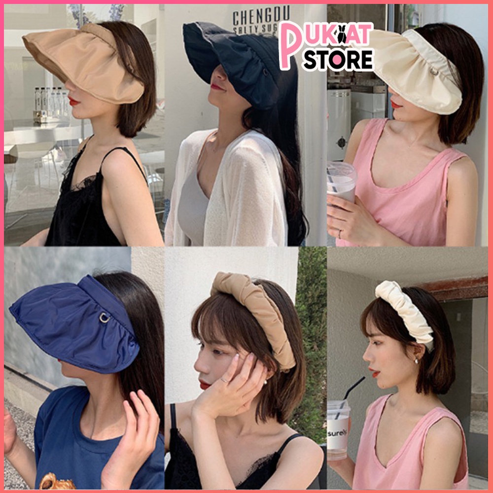 nón rộng vành đa năng gấp gọn làm cài tóc băng đô