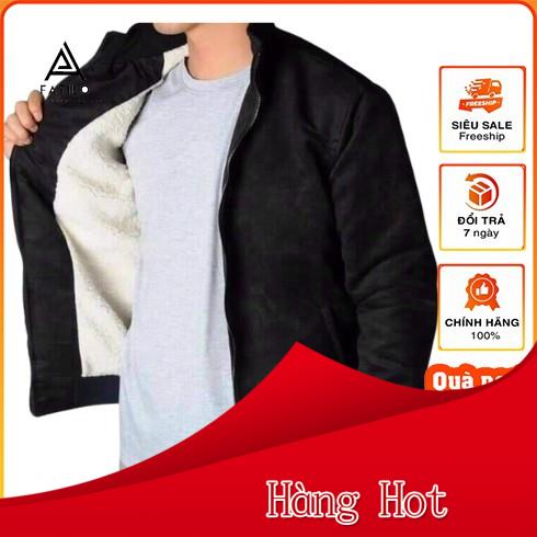 Áo ấm nam, Áo khoác nam da lộn đẹp lót lông siêu ấm mặc mùa đông cao cấp hàng hiệu dành cho mọi lứa tuổ