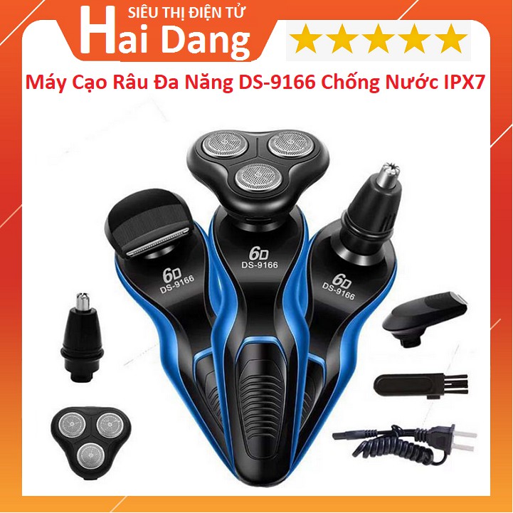 Máy Cạo Râu Đa Năng DS-9166 Chống Nước IPX7- Cạo Êm Làm Sạch Da Mặt - Hàng Nhập Khẩu