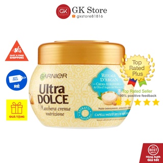 Mặt Nạ Ủ Tóc Chiết Xuất Hạnh Nhân - Garnier Ultra Doux Masque Masque Crème Nutrition Richesse d'Argan 300ml