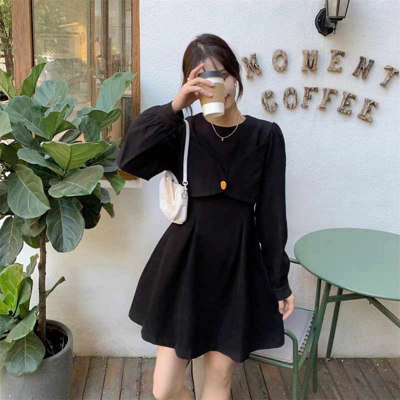 Đầm Perty thời trang mùa xuân phong cách vintage Hàn Quốc cho nữ