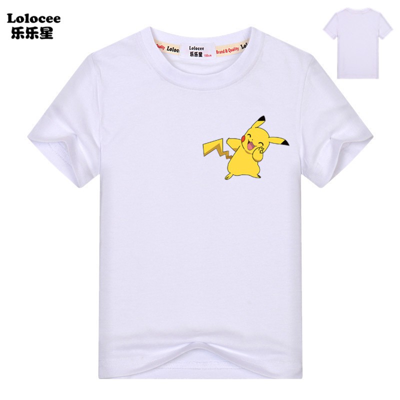 Áo Thun Tay Ngắn In Hình Pikachu Dễ Thương Cho Bé