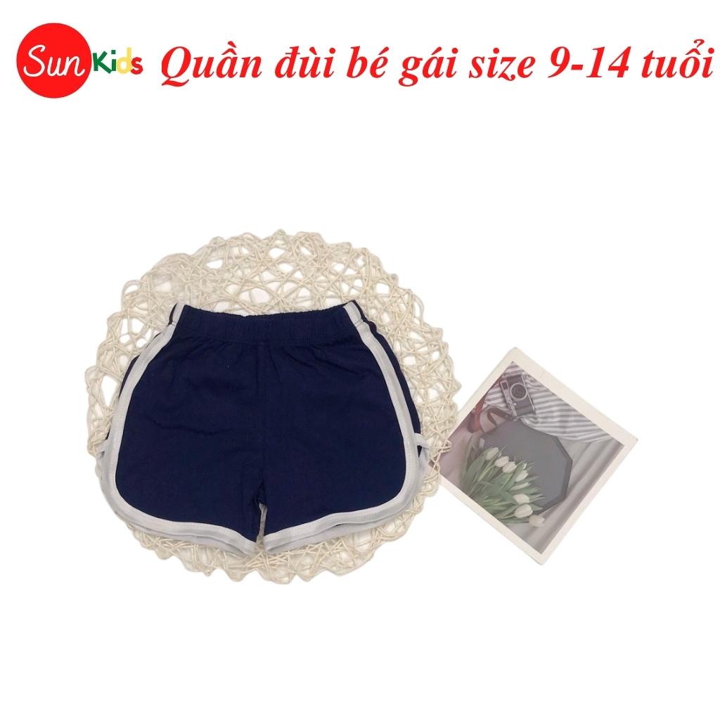 Quần đùi bé gái SUNKIDS1, quần đùi cho bé chất cotton mềm mát, size 9-14 tuổi, nhiều màu