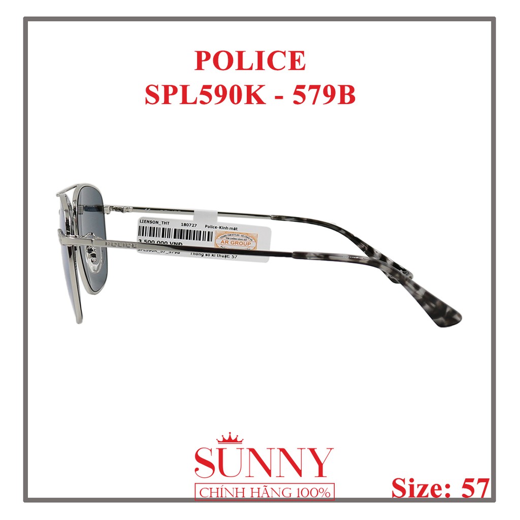 Kính mát Police chính hãng SPL590K màu sắc thời trang, thiết kế dễ đeo bảo vệ mắt